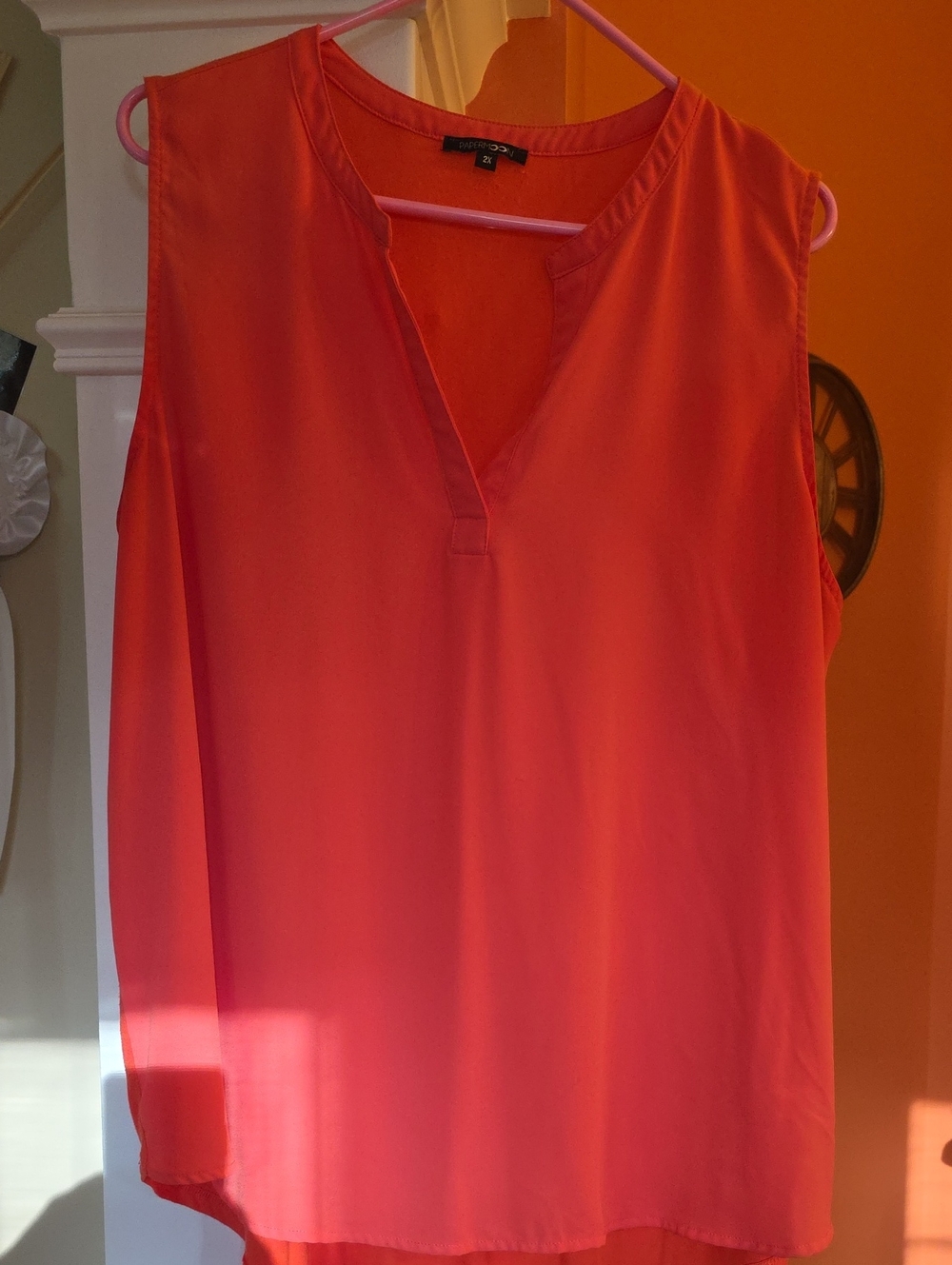 PAPERMOON Coral Fayette Mixed Material Blouse-STITCH FIX